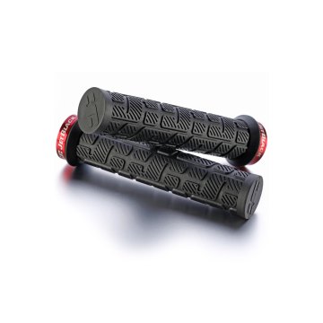 JetBlack Rip Single Sided Lock On Grips Black w Red Rings JetBlack Products