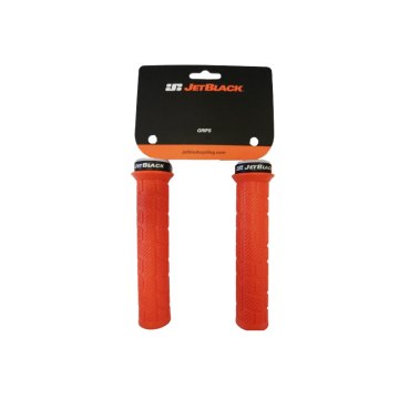 JetBlack Rip Single Sided Lock On Grips Orange w Black Rings JetBlack Products