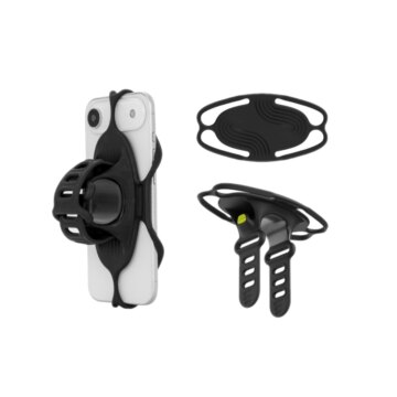 Bone Tie 6 Silicone Handlebar Phone Mount All Views Jetblack Cycling Australia